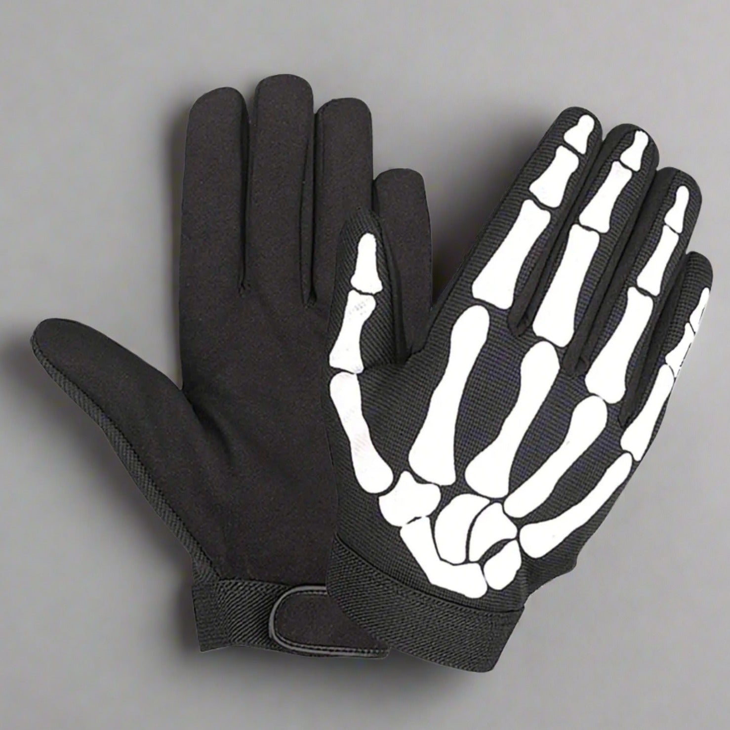 Open Road Skeleton Fabric Gloves - Breathable & Durable Motorcycle Gloves for Men & Women - Perfect for Riding, Cycling, and Outdoor Activities