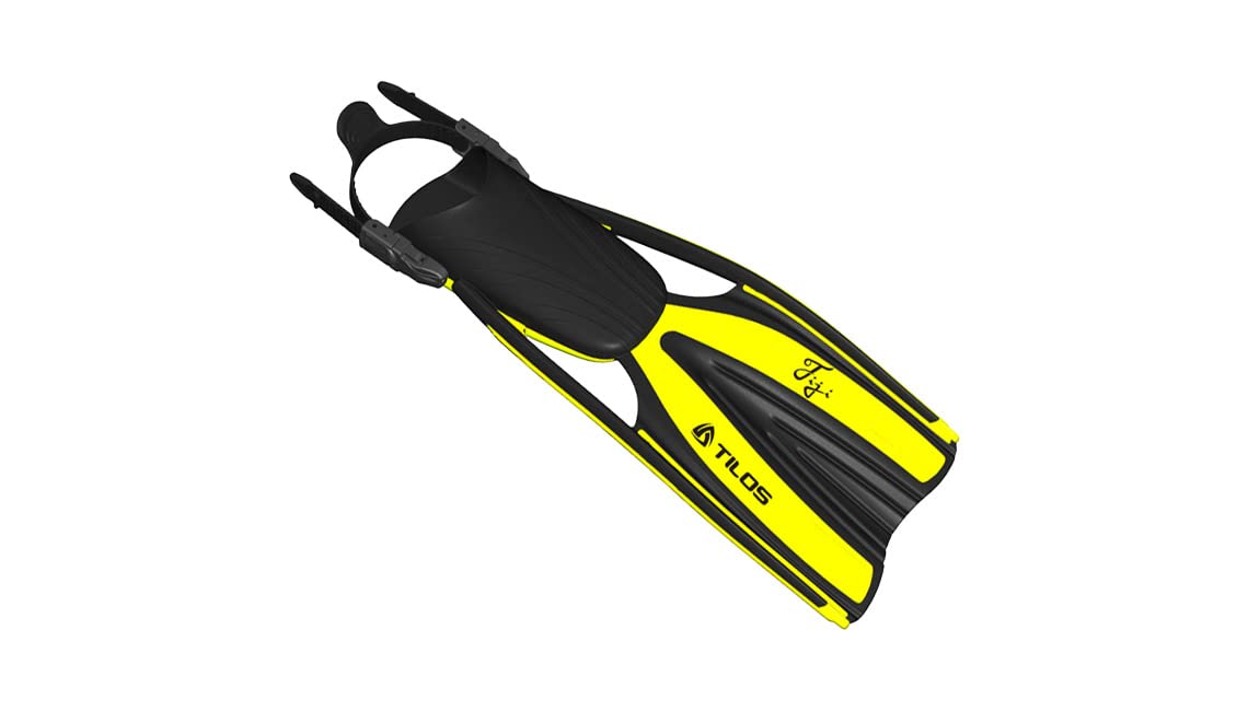 Tilos Fiji Travel Open Heel Fins - Lightweight Snorkeling Fins for Adults - Comfortable Swim Fins for Beach, Pool, and Ocean Adventures