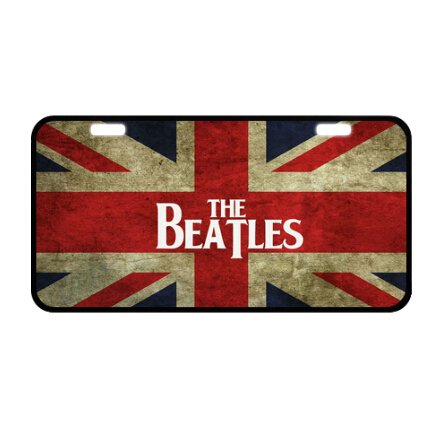 Premium British Flag Beatles Metal License Plate - Durable & Weatherproof for Cars, Motorcycles & Garage Decor - Perfect for Fans & Collectors