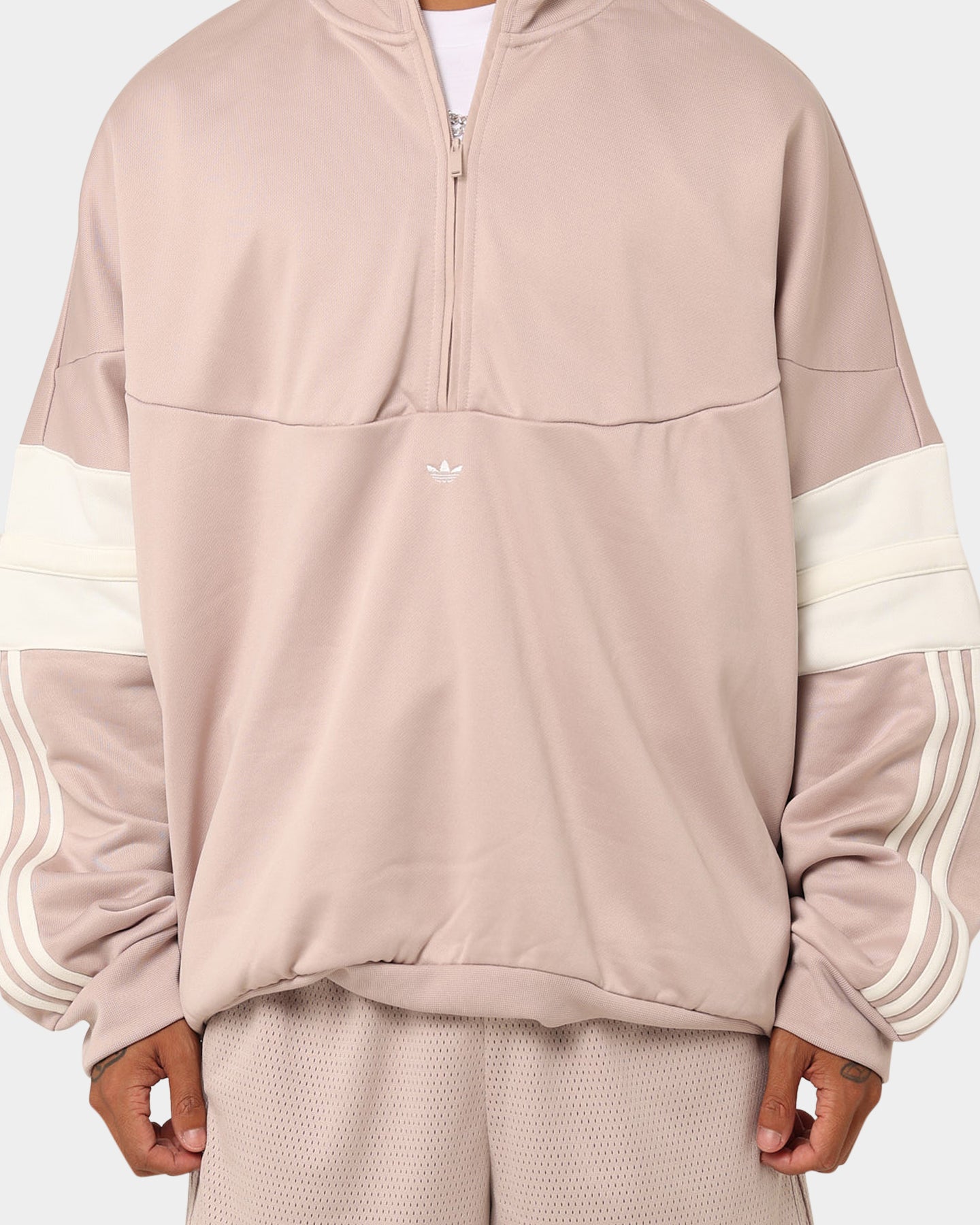 Adidas Wonder Taupe/Off White Basketball Warm Up Jacket - Lightweight Performance Jacket for Men - Perfect for Training, Games & Outdoor Activities