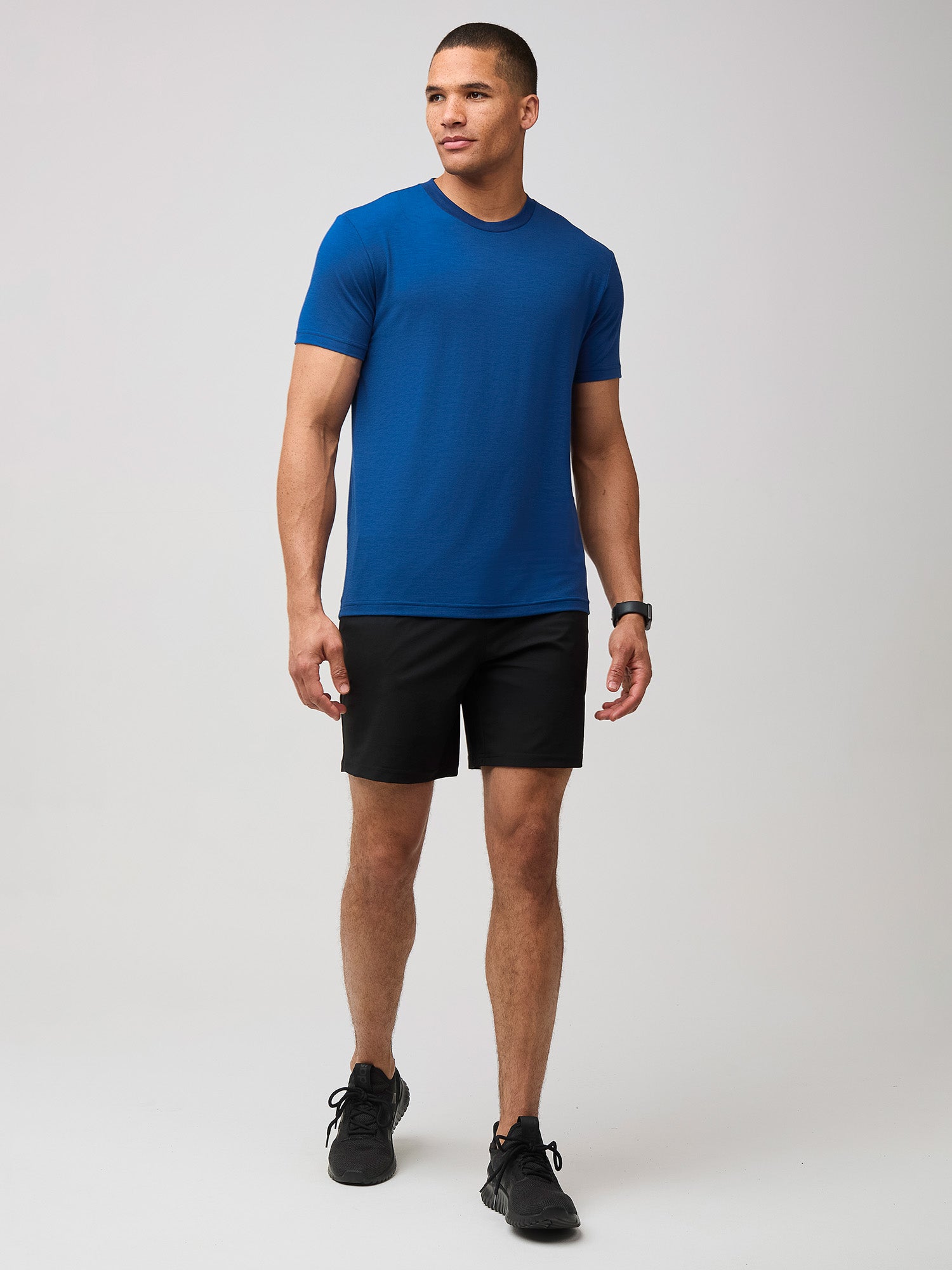 Dark Cobalt Performance Crew Neck T-Shirt for Men - Moisture Wicking Athletic Shirt for Gym, Running & Workouts
