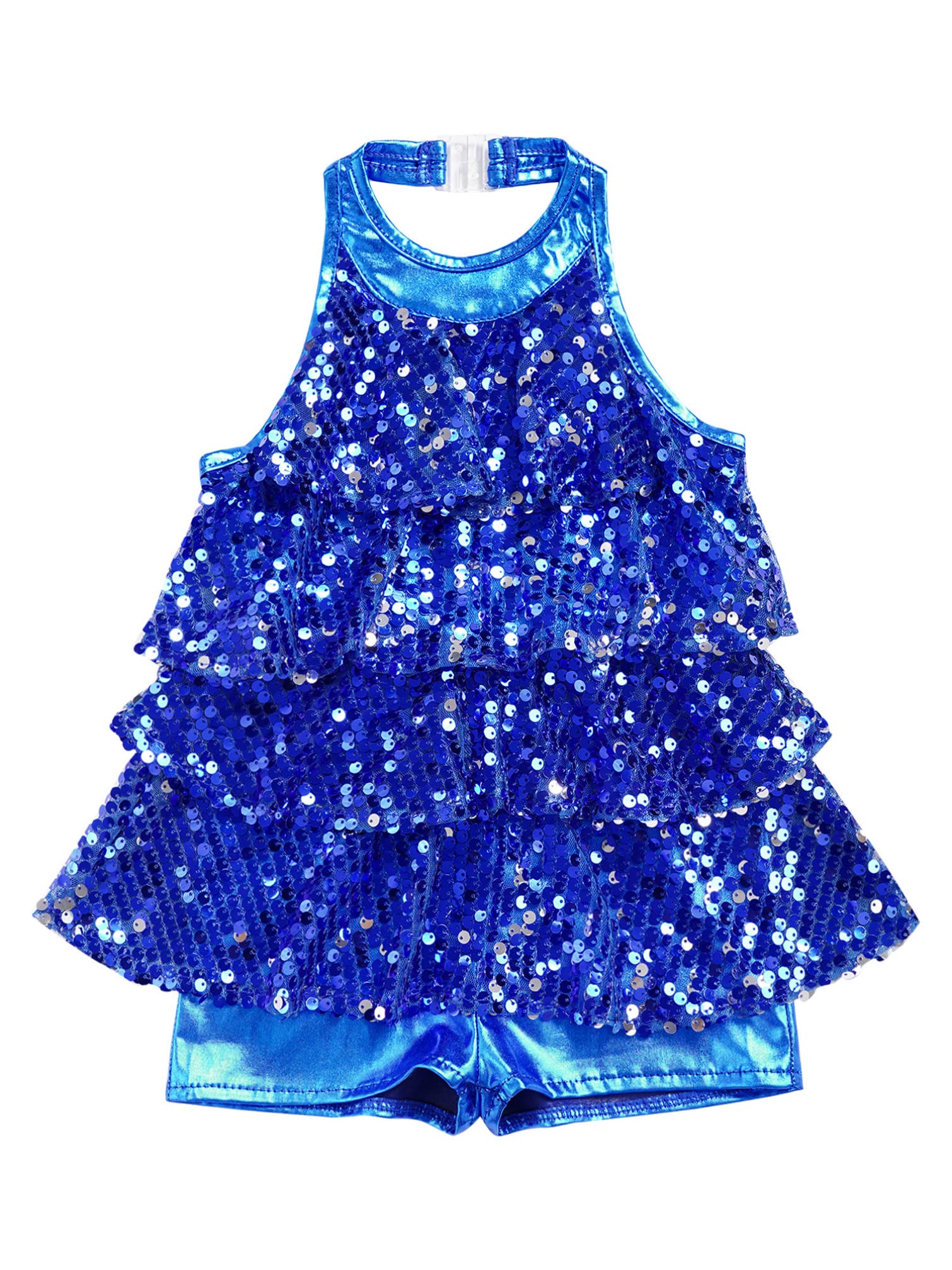 Sparkly Sequins Dance Dress for Girls - Kids Latin Ballet Salsa Samba Costume with Tassels | Perfect for Dance Competitions, Recitals & Performances