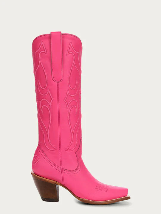 Z5157 Women's Embroidered Fuchsia Tall Top Snip Toe Cowboy Boots - Perfect for Western Rides, Country Concerts & Fashion Outfits