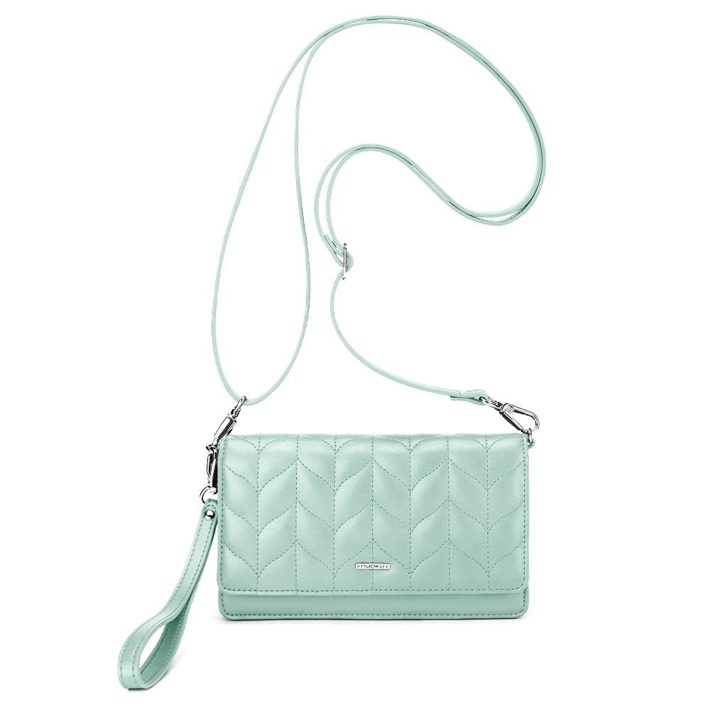 Nuoku Women's Small RFID Blocking Crossbody Purse - Slim Phone Wristlet Wallet with Detachable Strap, 6 Card Slots - Perfect for Travel, Shopping & Everyday Use