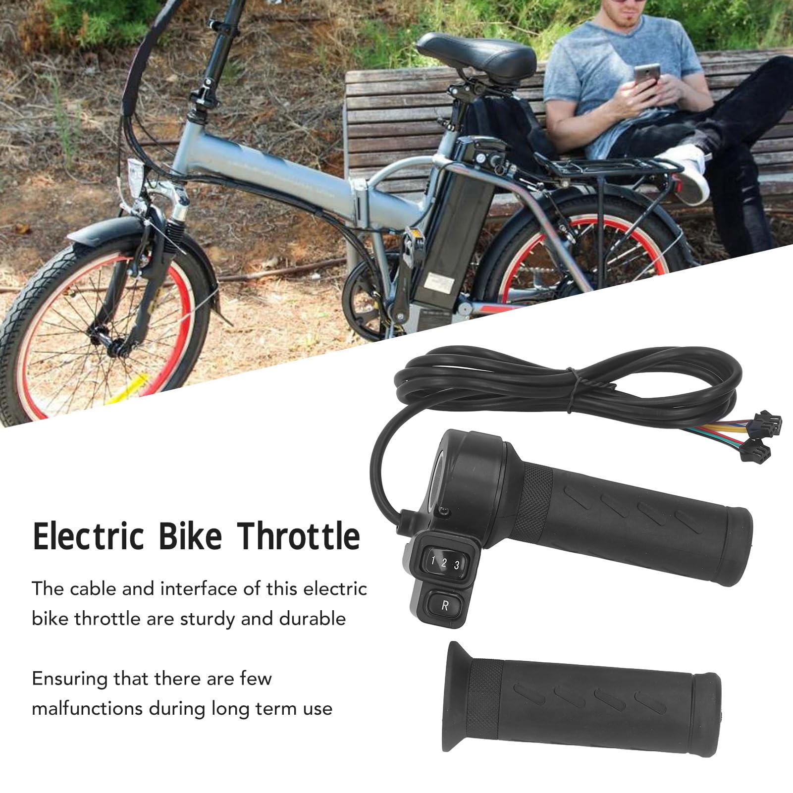 Electric Bike Throttle Grip - 1 Pair 22-22.5mm Twist Throttle Accelerator for E-Bike & Scooter | Universal Fit, Easy Installation | Perfect for Commuting, Off-Road & Urban Riding