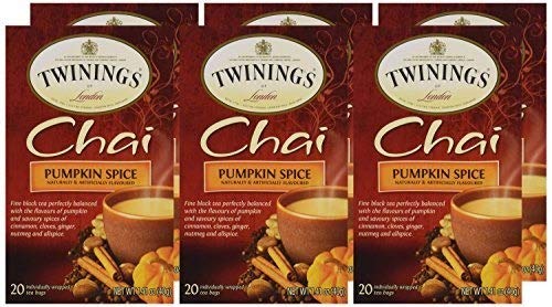 3 Packs Pumpkin Spice Tea Bags - 60 Count Herbal Tea for Fall & Winter - Perfect for Cozy Evenings, Holiday Gifts & Relaxation