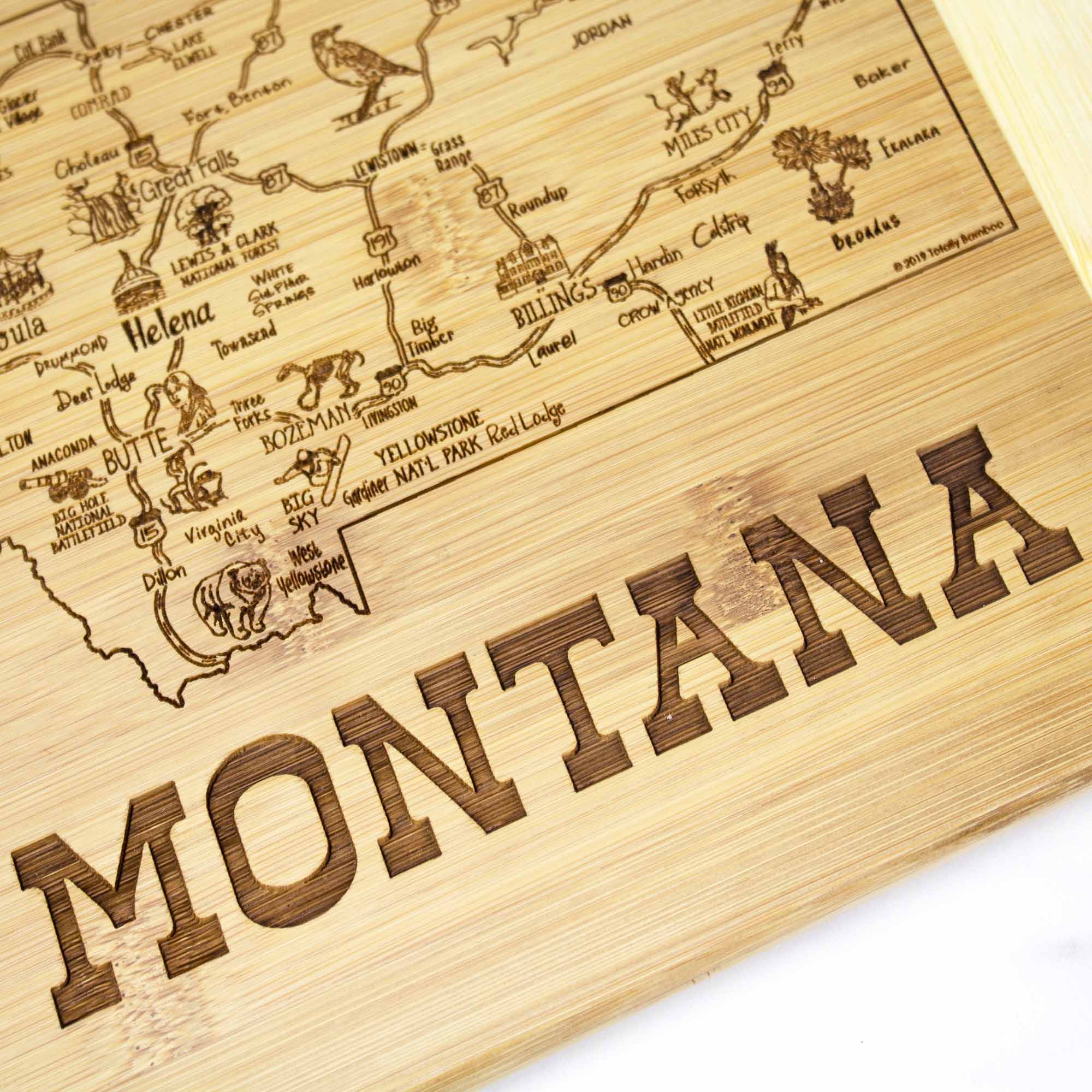 Premium Montana Wood Cutting Board 11x8.75 Inch - Handcrafted Bamboo Cheese Board & Charcuterie Platter for Serving, Entertaining & Kitchen Use