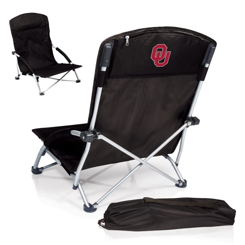 PICNIC TIME NCAA Tranquility Beach Chair with Carry Bag - Portable Low Profile Beach Chair for Adults - Lightweight Folding Lawn Chair for Outdoor Relaxation, Camping, Picnics & Beach Days
