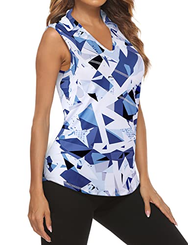 V Neck-geometric Blue