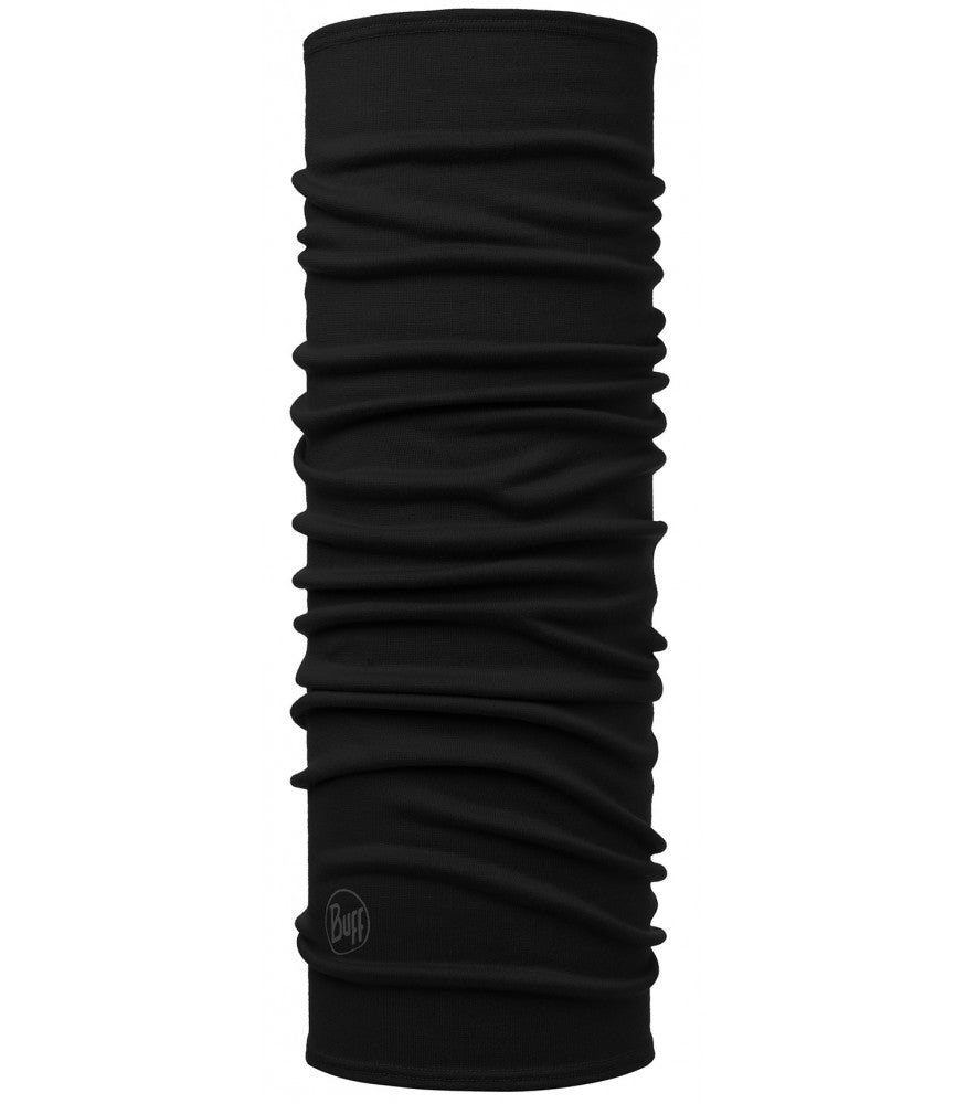 BUFF Merino Wool Midweight Solid Black Beanie - Warm Winter Hat for Men & Women - Perfect for Skiing, Hiking, and Outdoor Activities