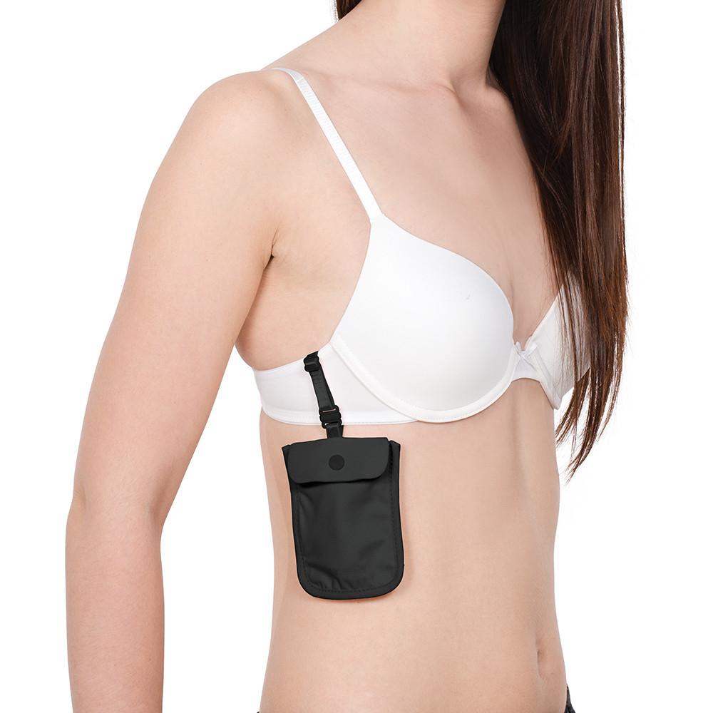 Pacsafe Coversafe S25 Secret Travel Bra Pouch - RFID Blocking Money Belt for Women - Perfect for Airports, Vacations & Adventure Travel