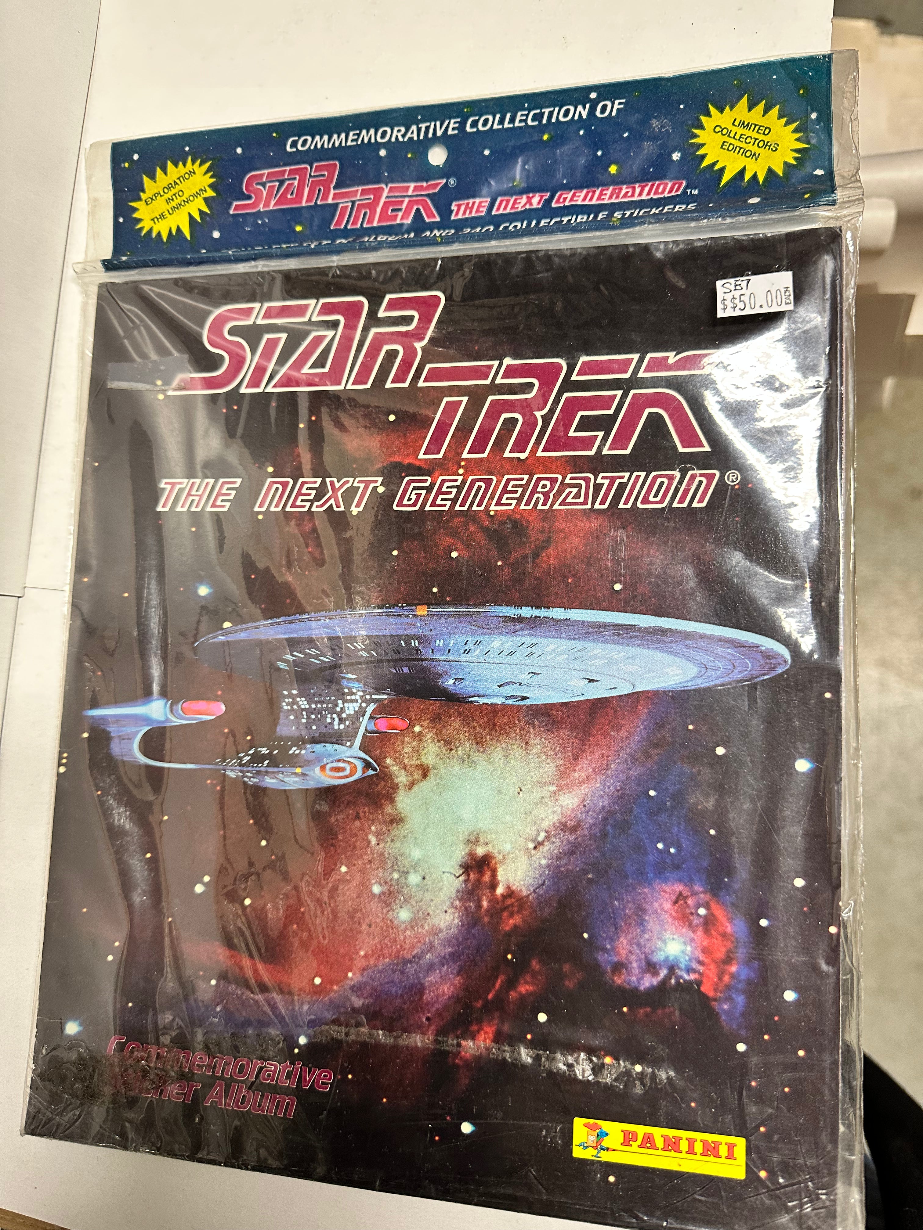 Vintage Star Trek The Next Generation Panini Stickers & Trading Cards Complete Set - 1980s Collectible Album for Fans, Display & Memorabilia