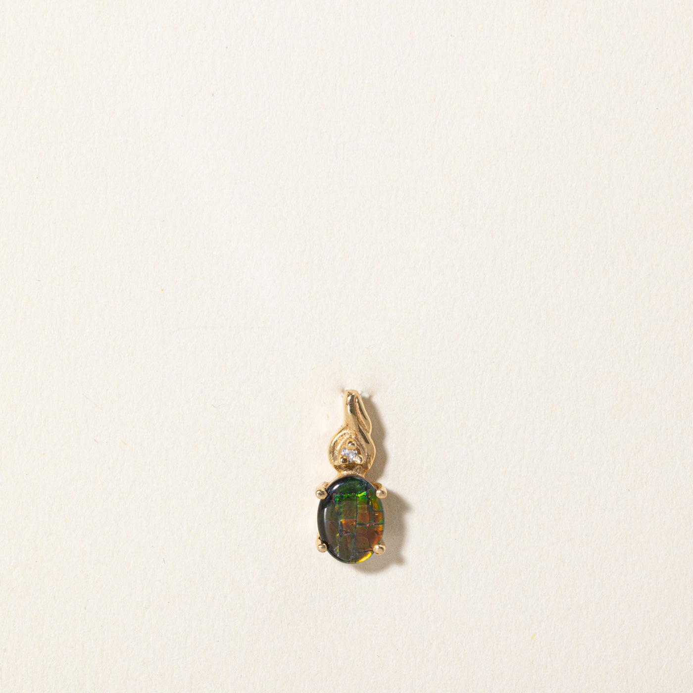 Exquisite 0.75ct Ammolite & 0.01ct Diamond Pendant Necklace - Natural Gemstone Jewelry for Women, Elegant Gift for Anniversary, Birthday & Special Occasions | Perfect for Evening Parties, Date Nights & Formal Events