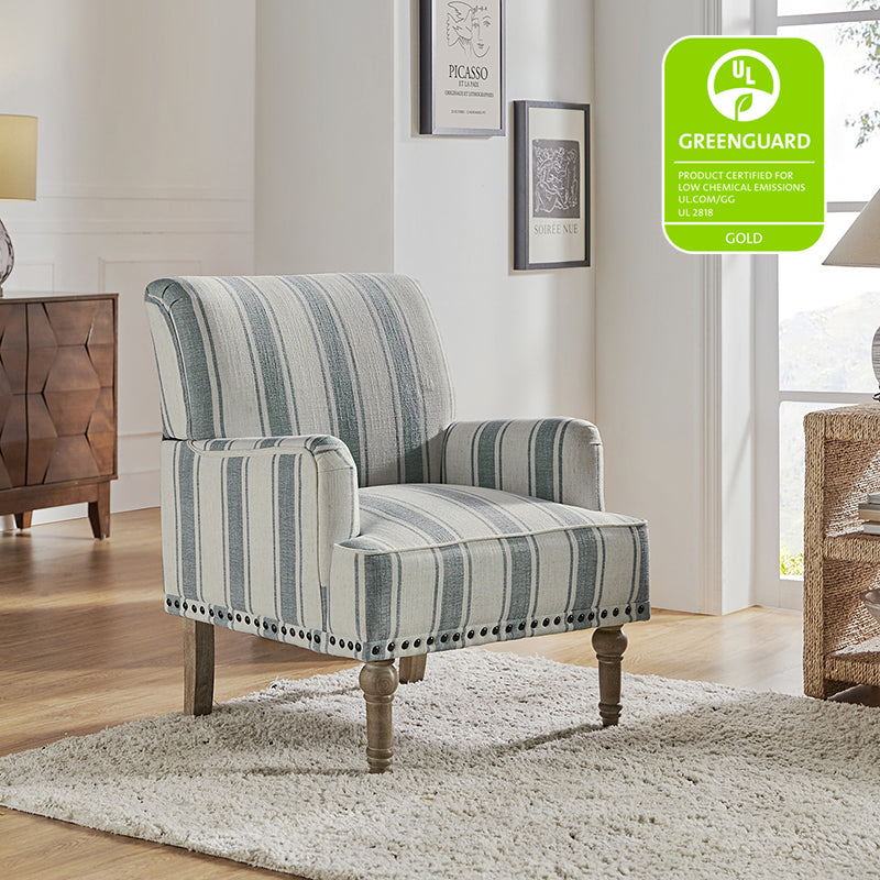 Lecce Armchair - Modern Upholstered Accent Chair for Living Room, Bedroom & Office - Comfortable Lounge Seating with Sturdy Wooden Legs