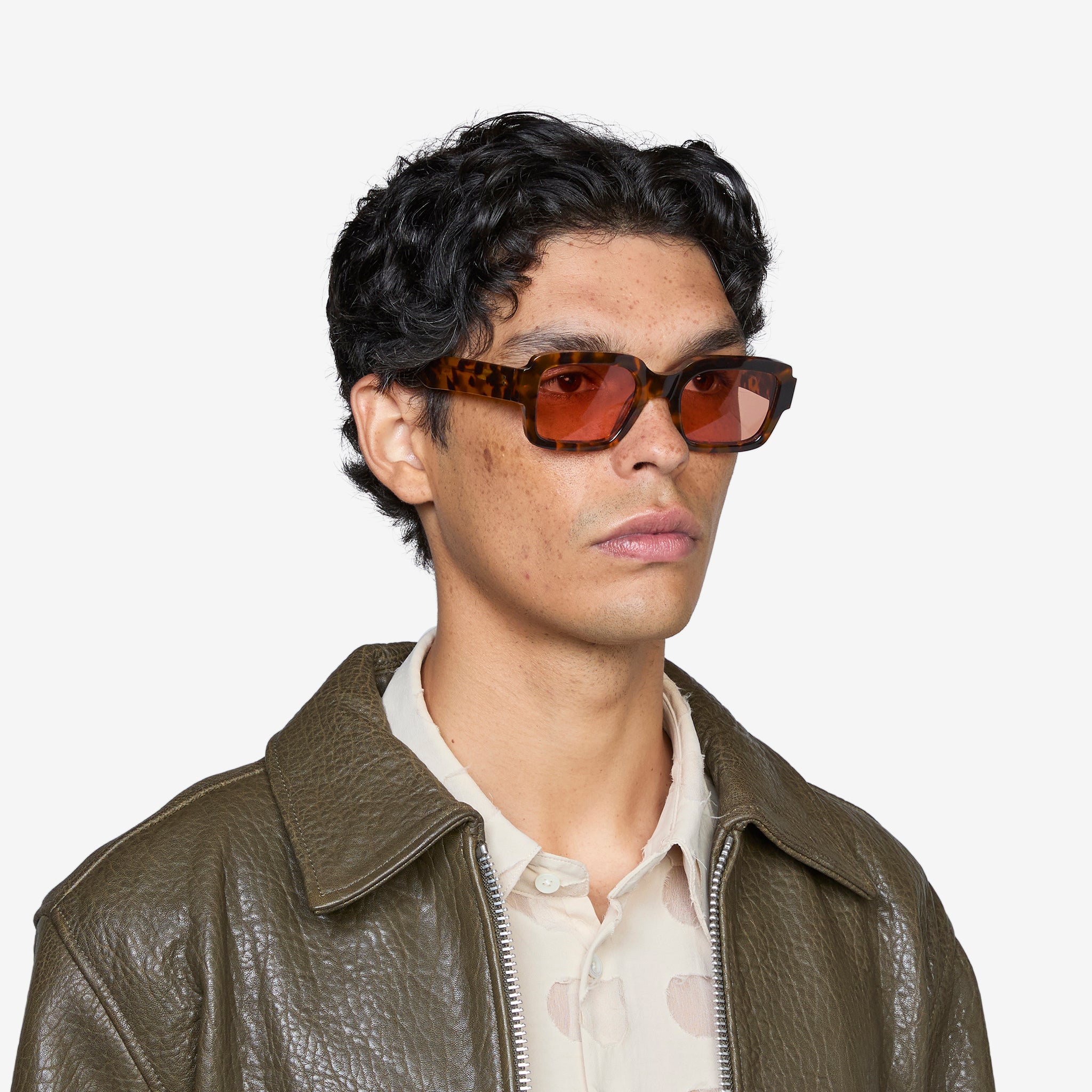 Apollo Havana Sunglasses with Orange Solid Lenses - UV Protection for Outdoor Activities, Beach, and Driving