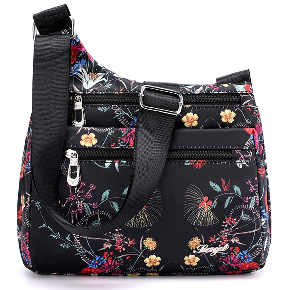 STUOYE Women's Nylon Crossbody Bag with Multiple Pockets - Lightweight Travel Shoulder Purse for Everyday Use, Shopping & Outdoor Activities