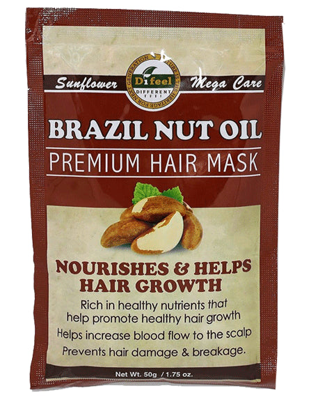 Difeel Brazil Nut Oil Premium Hair Mask - Deep Nourishing Treatment for Hair Growth & Repair - 50g - Perfect for Dry, Damaged Hair & Scalp Care at Home