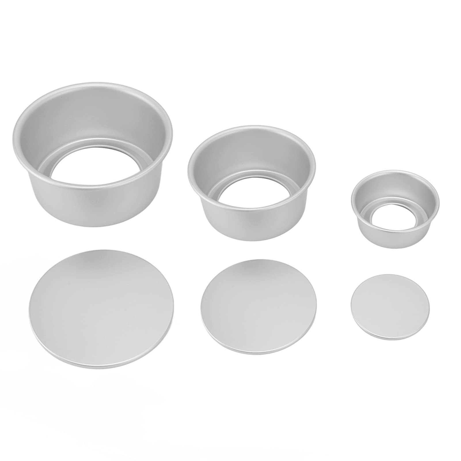 Zerodis 4 6 8 Inch Aluminum Alloy Round Cake Pan Set - Non-Stick Bakeware for Baking Birthday Cakes, Party Desserts & DIY Baking - Perfect for Home Bakers & Professional Chefs