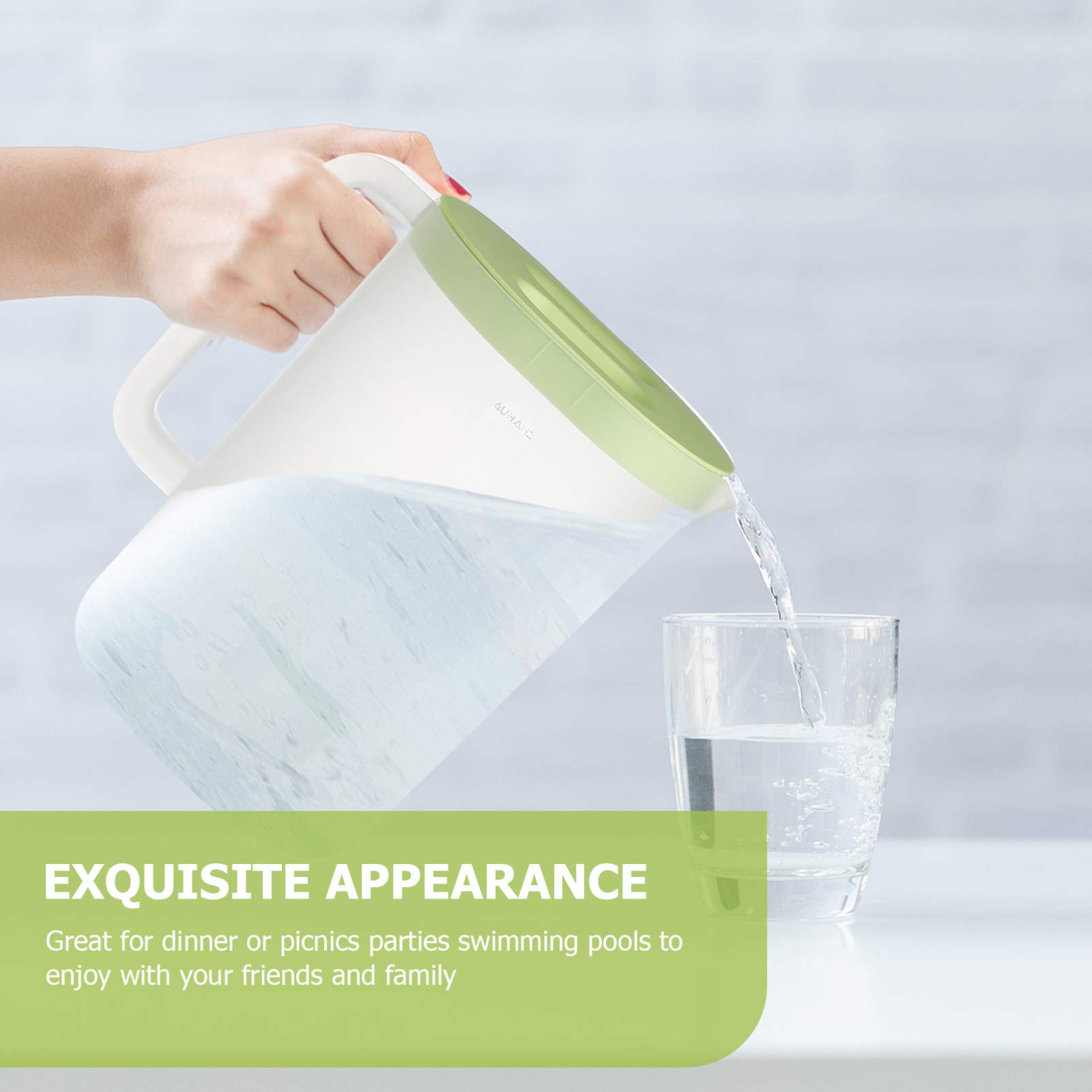 DOITOOL 2.2L Large Water Pitcher with Lid - BPA Free Beverage Carafe for Hot & Cold Drinks, Iced Tea, Coffee, Lemonade - Perfect for Refrigerator, Parties, Office & Home Use