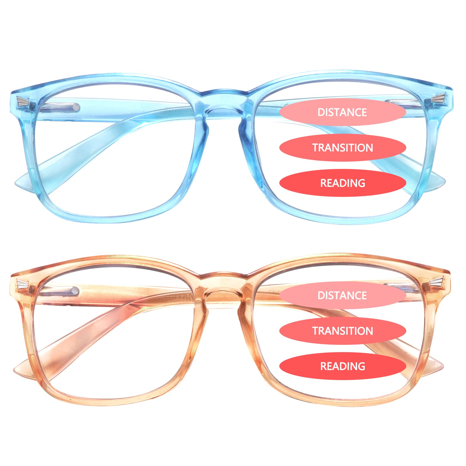 SIGVAN Blue Light Blocking Computer Glasses for Women & Men - Anti Glare Reading Glasses with Spring Hinge - Progressive Multifocal Lenses for Digital Eye Strain Relief - Perfect for Office Work, Gaming & Screen Time