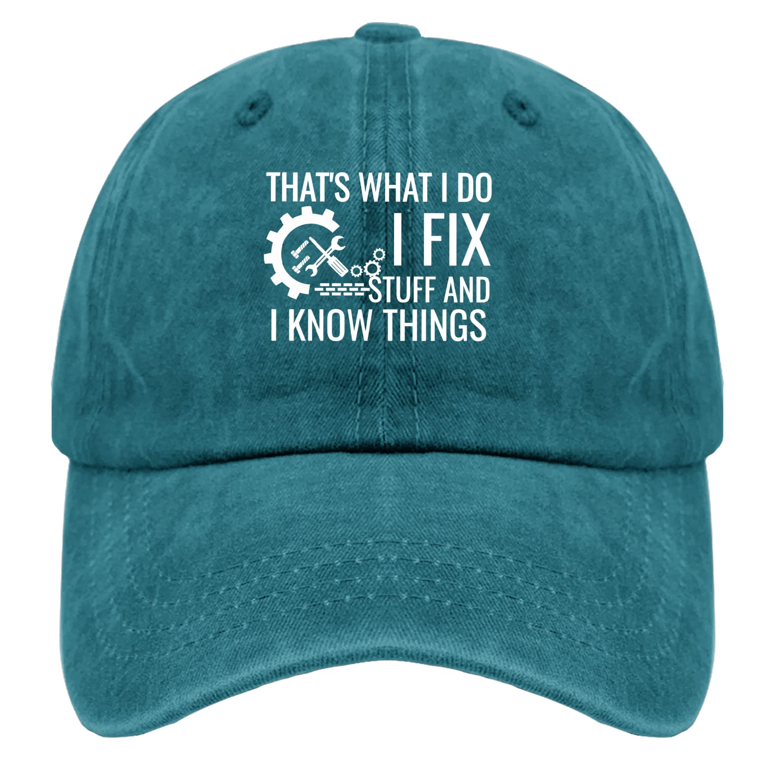 Dad Hat - 'That's What I Do I Fix Stuff and I Know Things' Graphic Baseball Cap for Men | Casual Wear, Outdoor Activities, Gifts for Handymen