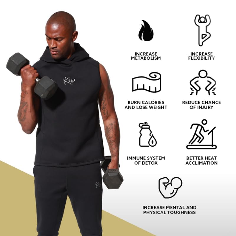 Kutting Weight Neoprene Sauna Suit Hoodie for Weight Loss & Heat Training | Unisex Workout Gear for Gym, Running & Fitness | Sweat Enhancer for Sauna Sessions & Detox
