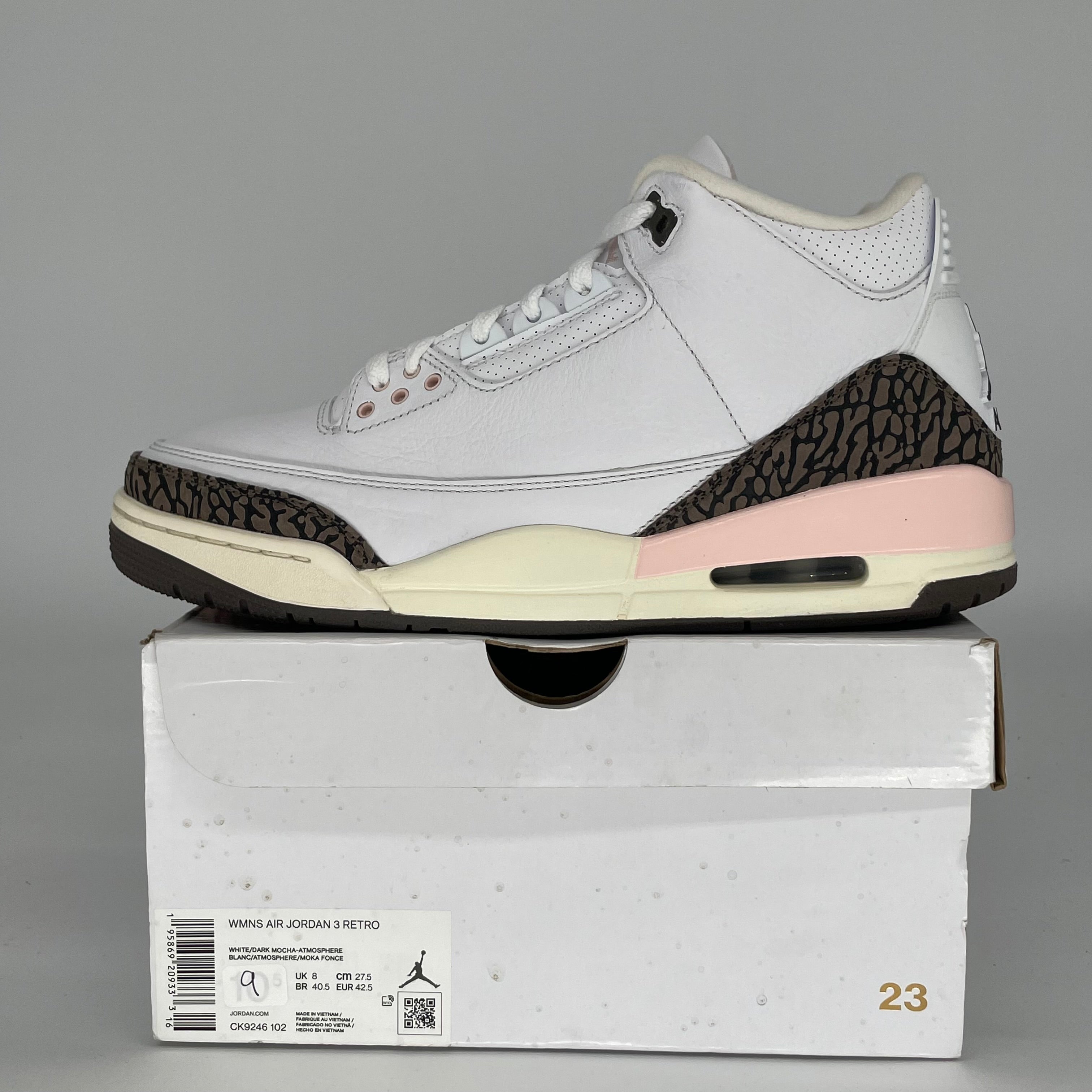AIR JORDAN 3 NEAPOLITAN Women's Sneakers - Size 9/10.5W (CK9246-102) | Retro Basketball Shoes for Women | Perfect for Streetwear, Gym & Casual Outfits