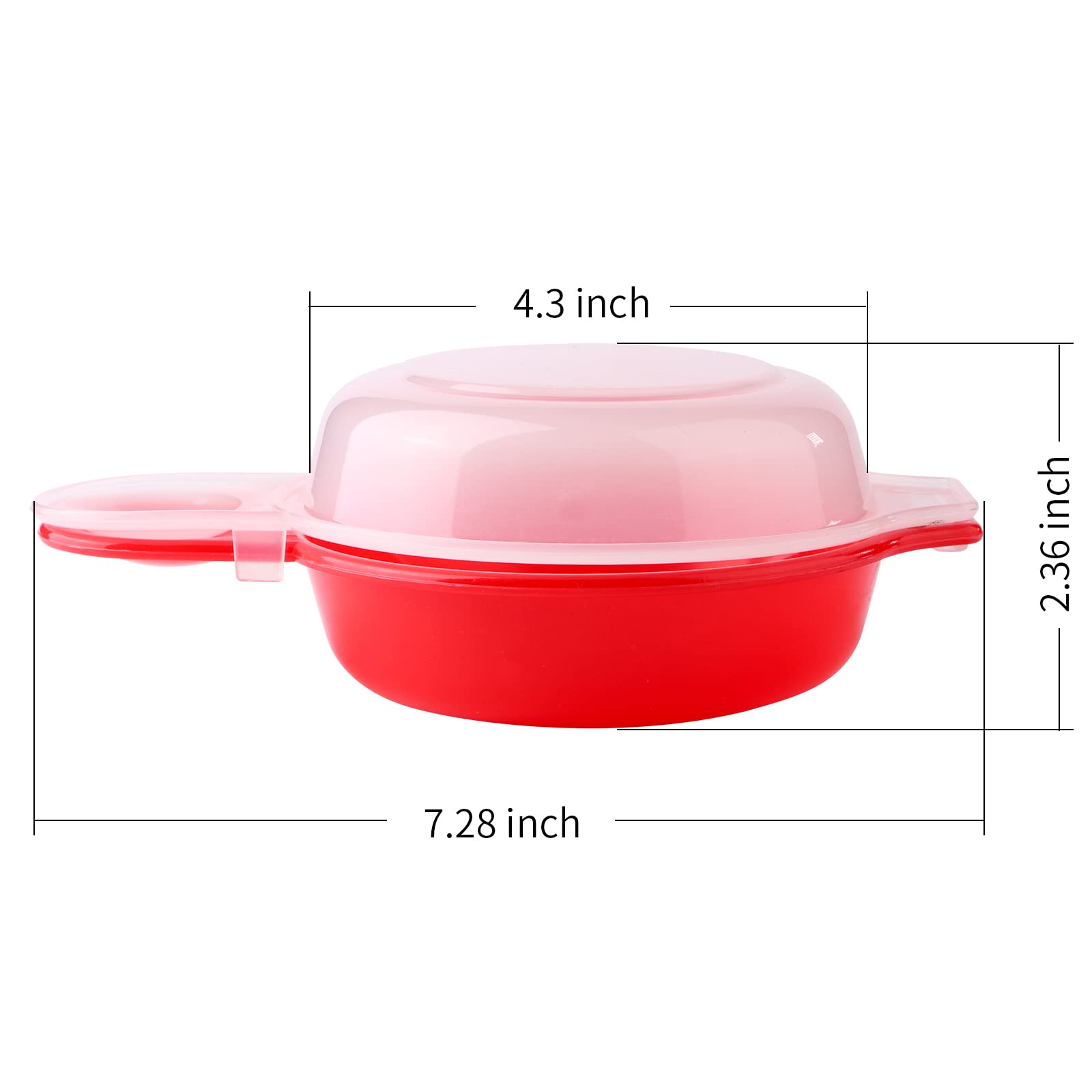 2-Pack Microwave Egg Cooker Set – 1-Minute Fast Egg Hamburg & Omelet Maker – Red & Clear Kitchen Cooking Tool – Perfect for Breakfast, Meal Prep & Quick Snacks