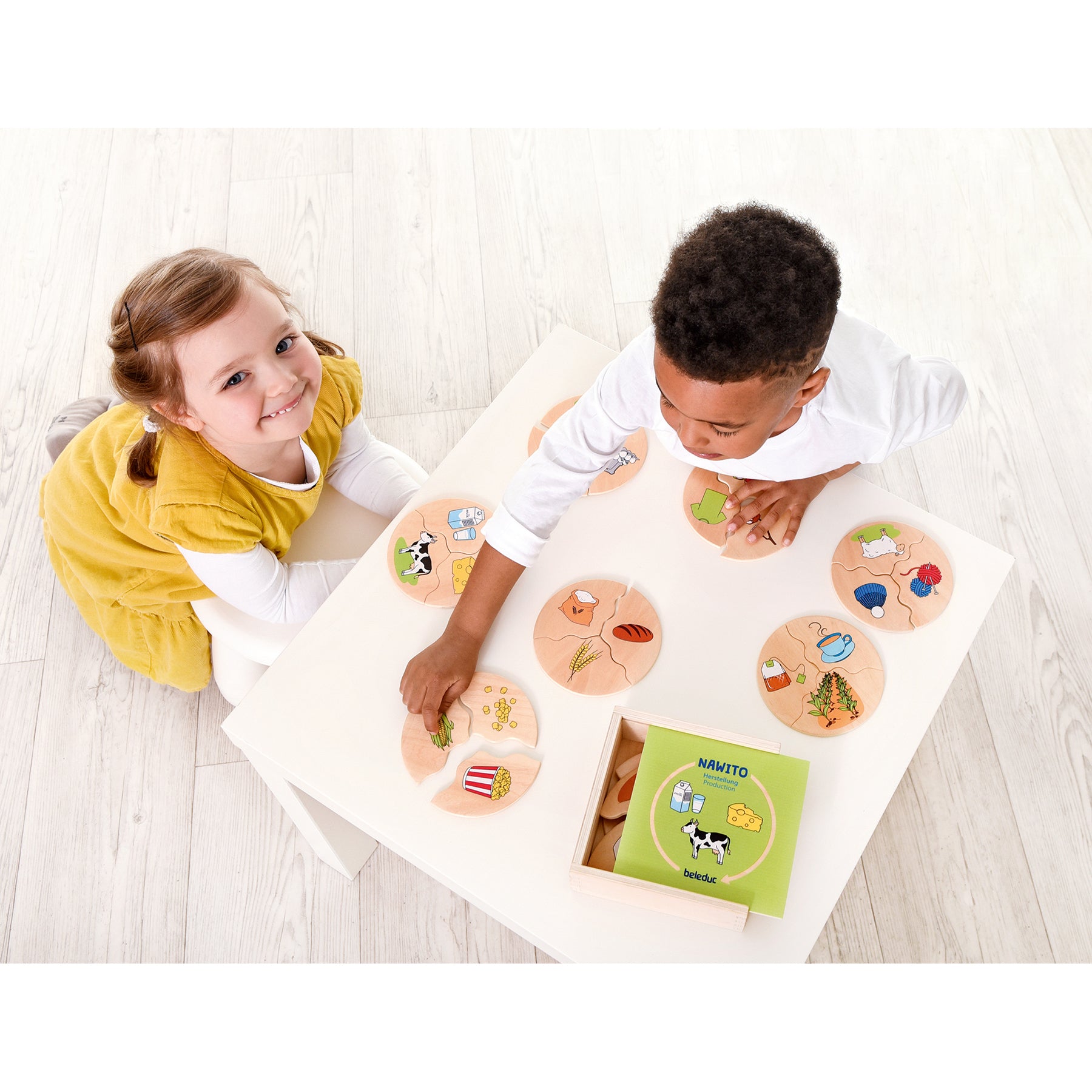 Beleduc Nawito Educational Puzzle - Explore Where Products Come From | Fun Learning Toy for Kids | Perfect for Home & Classroom Activities