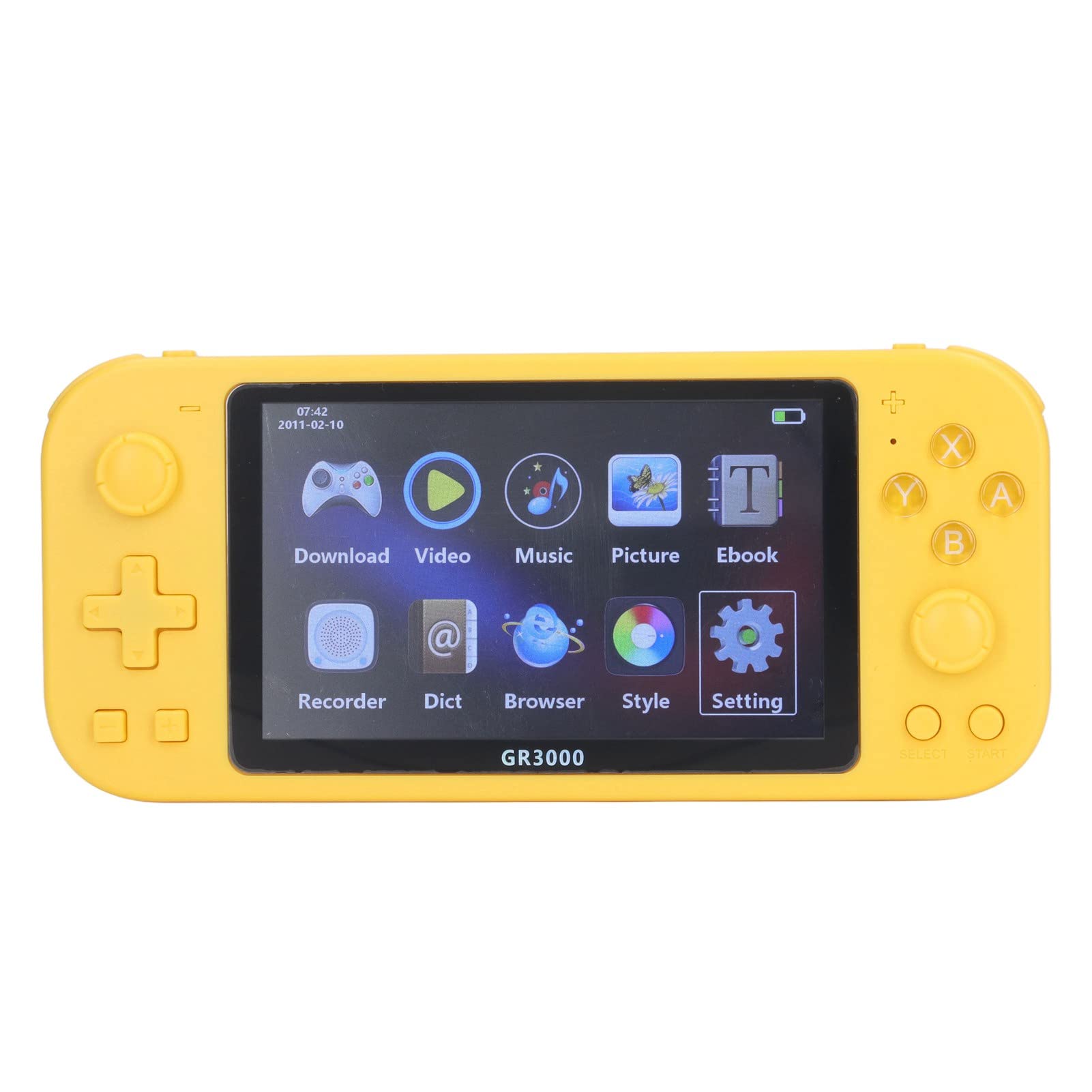 5.1 Inch HD Handheld Game Console - Portable Retro Gaming System with Wireless Controller, Supports Single & 2-Player Modes - Perfect for Kids and Adults (Yellow) - Great for Travel, Gifts, and Family Game Nights