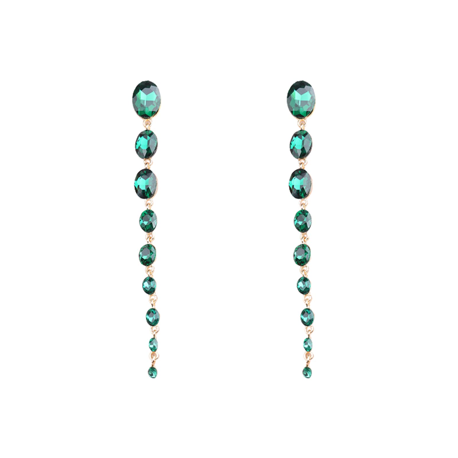 Boho Long Crystal Beaded Earrings for Women - Sparkly Rhinestone Tassel Teardrop Dangle Chain Earrings | Prom, Birthday, Wedding Jewelry Gifts | Perfect for Evening Parties, Date Nights & Special Occasions