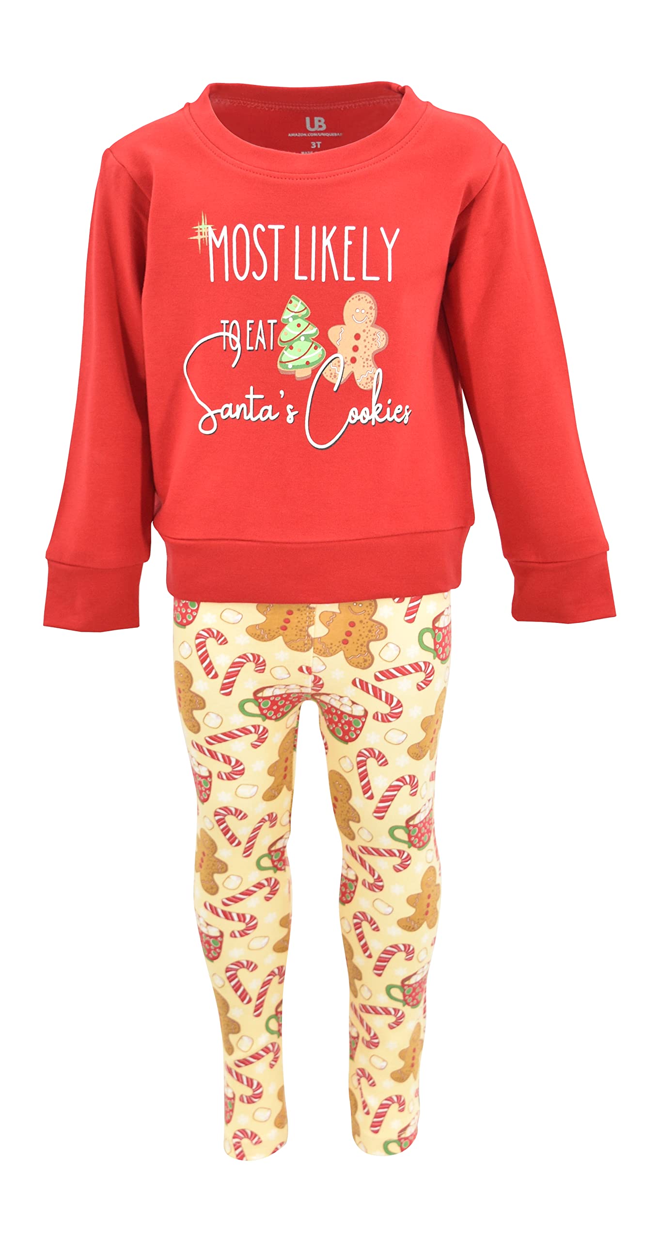Adorable Baby Girls Christmas Cookies & Hot Cocoa Legging Set - Festive Holiday Outfit for Parties & Family Photos