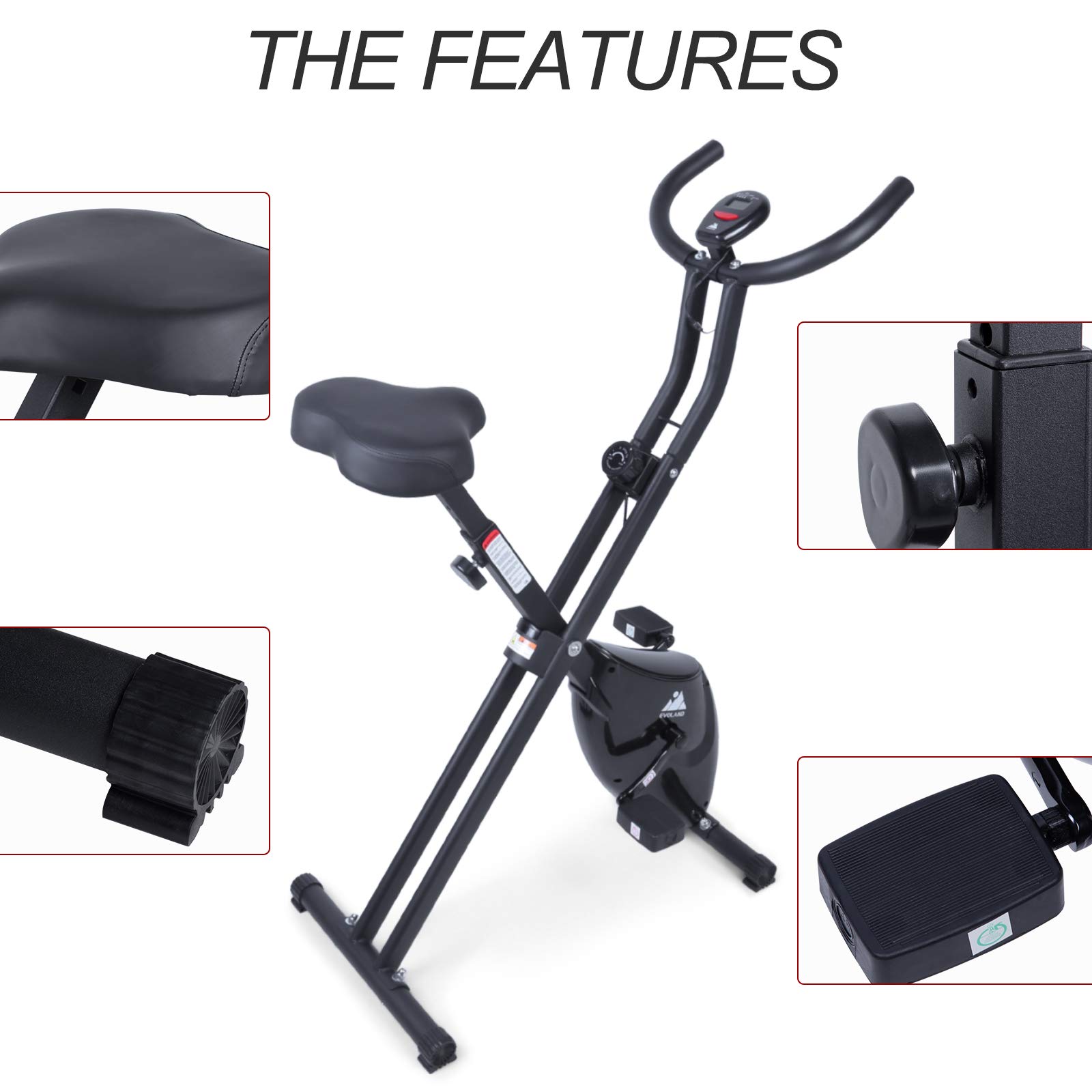 Foldable Magnetic Upright Exercise Bike - 8 Resistance Levels Indoor Cycling Bike for Home Cardio Workout | Compact Fitness Equipment for Small Spaces & Apartment Workouts