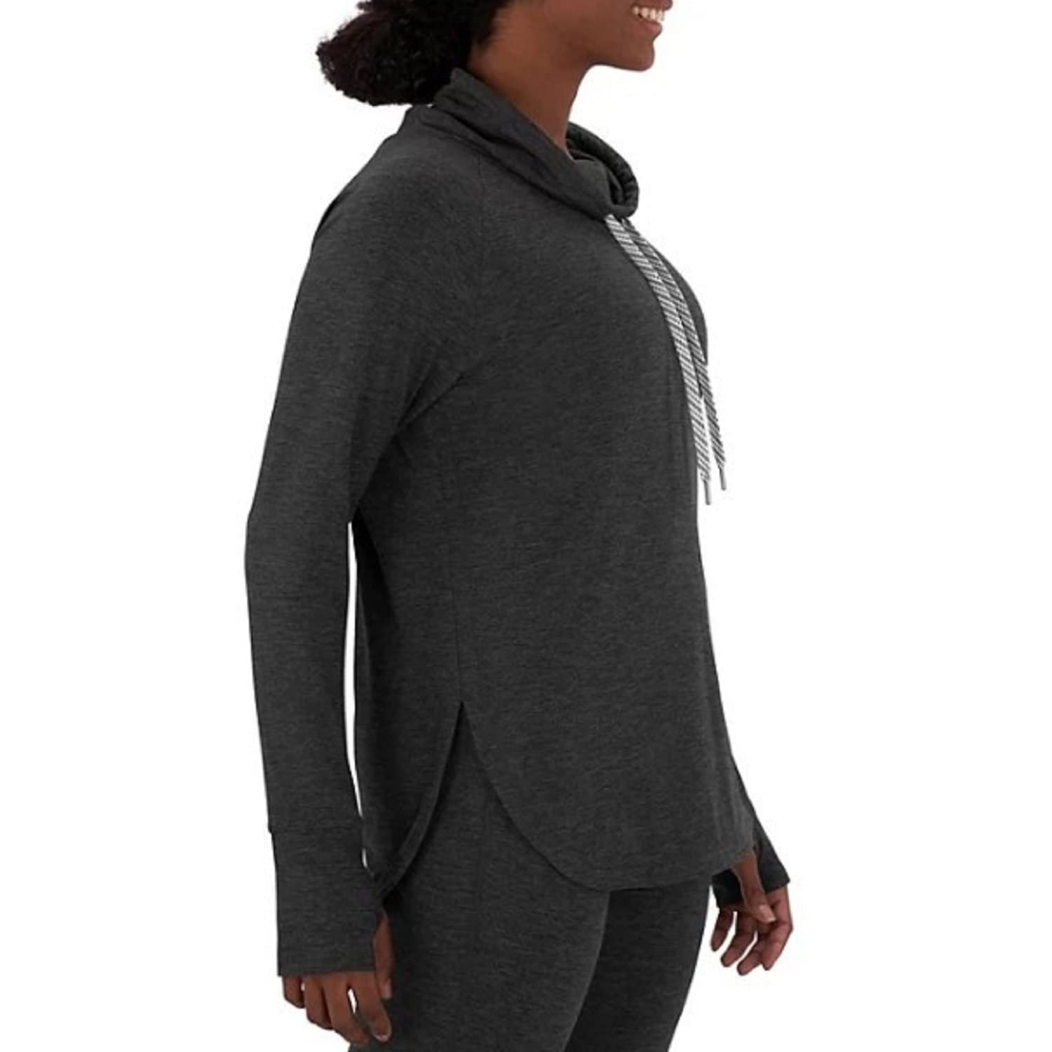 Member's Mark Women's Soft Funnel Neck Pullover Sweater - Black Soot Heather (Small) | Cozy Casual Wear for Fall & Winter | Perfect for Office, Lounge & Outdoor Activities
