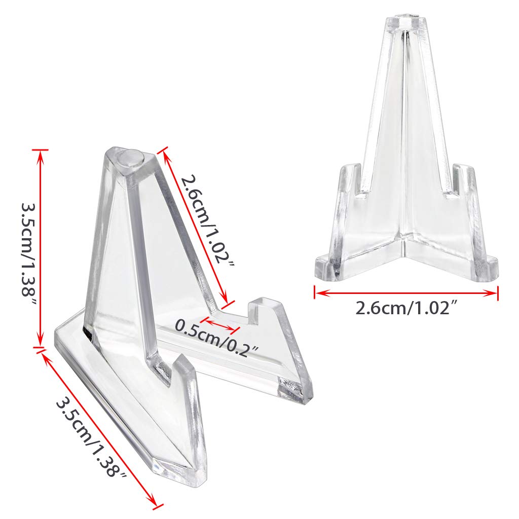 20 Pack Clear Acrylic Easel Stands for Coins, Watches & Medals - Display & Organize