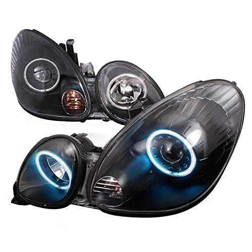 SPEC-D Tuning Halo Projector Headlights - Black - Compatible with 1998-2005 Lexus GS300 - Upgrade Your Car's Style & Night Visibility for Daily Driving & Custom Looks