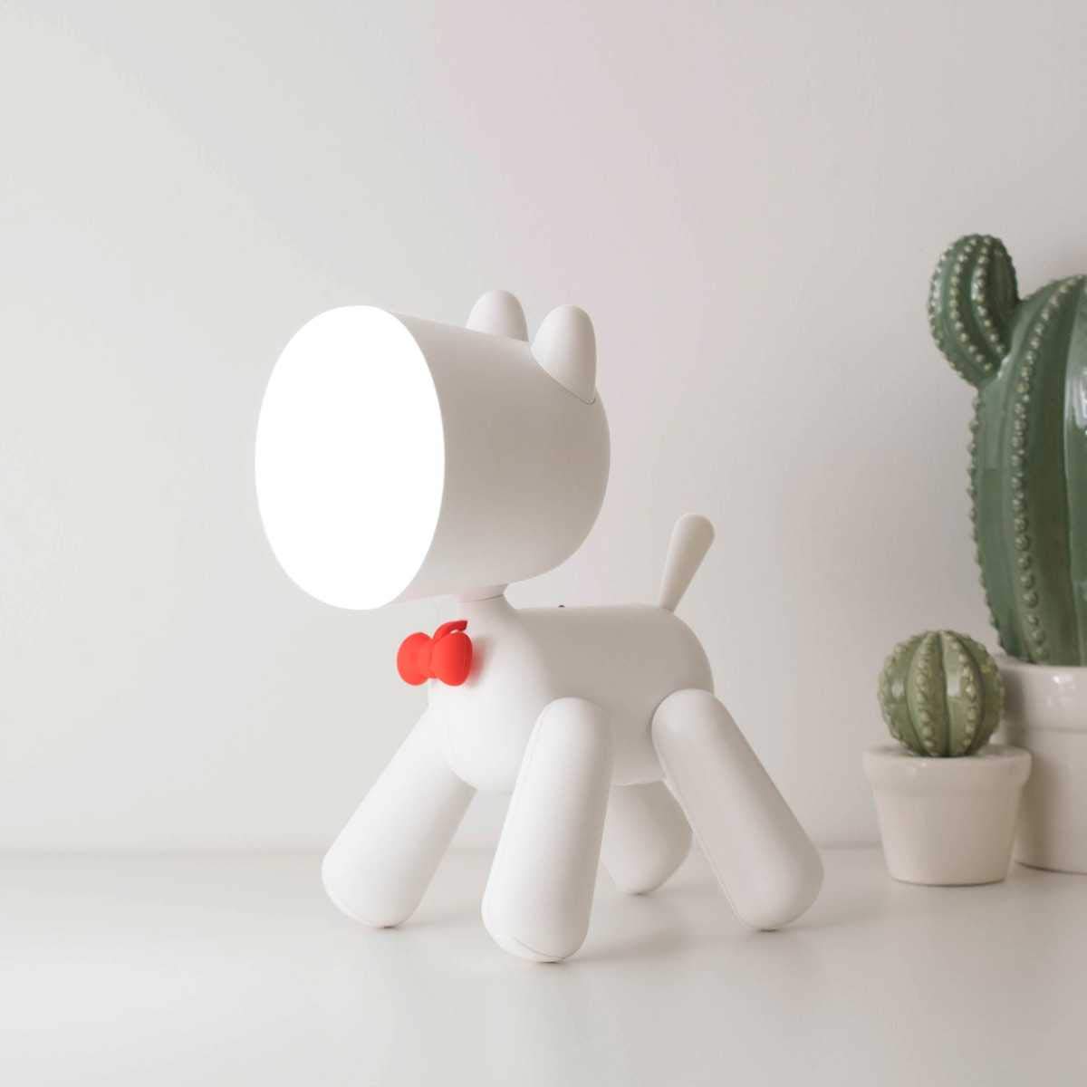 Cute Dog Shape LED Table Lamp - Dimmable Touch Sensor Night Light for Bedroom, Desk, Nursery | White & Yellow Light for Cozy Ambience