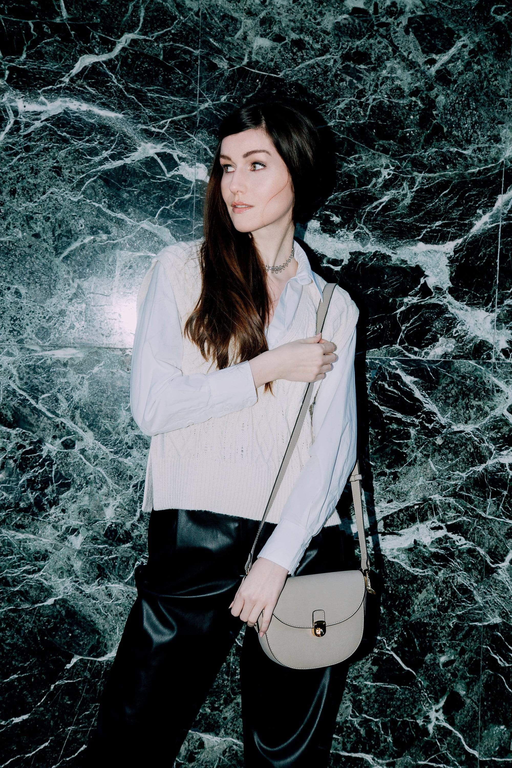 Florine Desserto® Vegan Cactus Leather Crossbody Bag - Eco-Friendly & Cruelty-Free Handbag for Women | Perfect for Everyday Use, Work & Travel | Beige