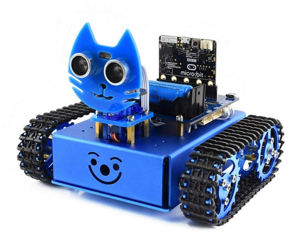 KitiBot Starter Tracked Robot Building Kit with BBC Micro:bit V2 - Wireless Bluetooth Remote Control, Line Tracking & Obstacle Avoidance | STEM Education, Robotics Learning & DIY Projects for Kids & Beginners