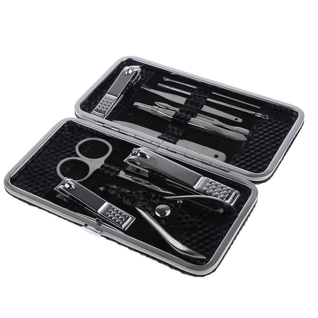 Trendy Retail® 12-Piece Professional Manicure & Pedicure Set - Nail Clippers, Scissors, Grooming Tools & Earpick in Travel Case - Perfect for Home Spa, Salon & Travel Nail Care