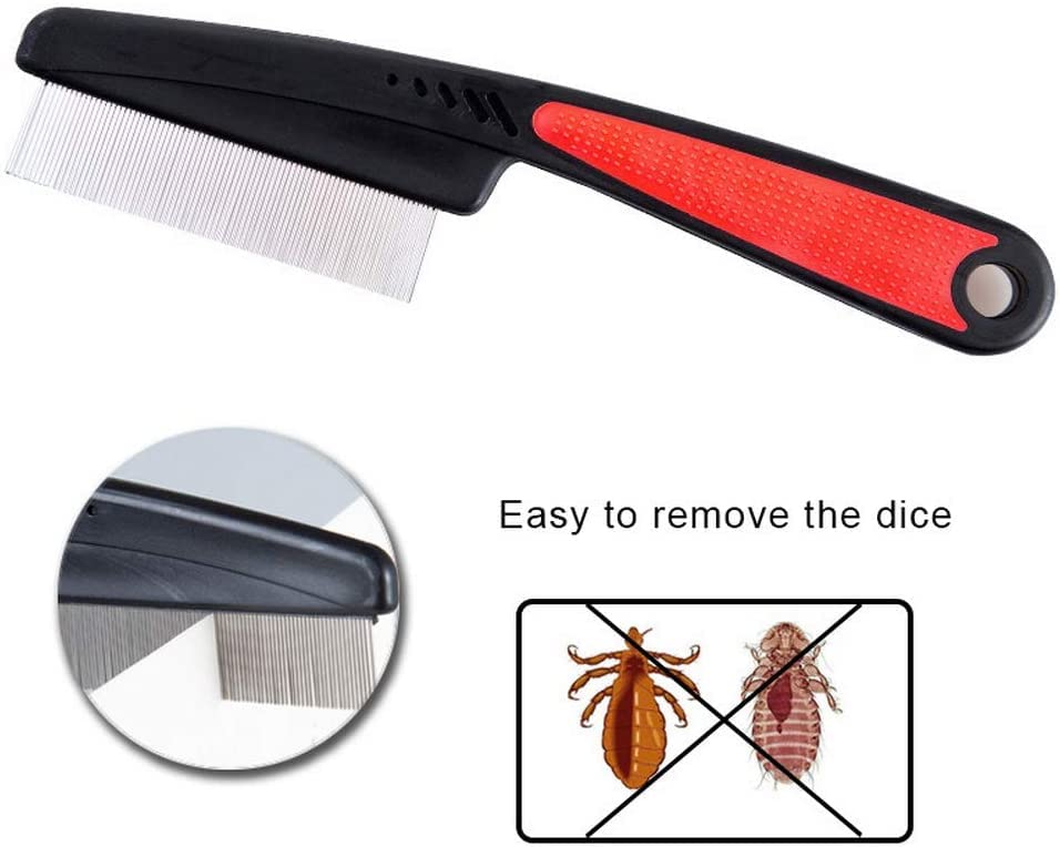 Pet Flea Comb for Dogs & Cats - Remove Fleas & Long Hair - Grooming at Home