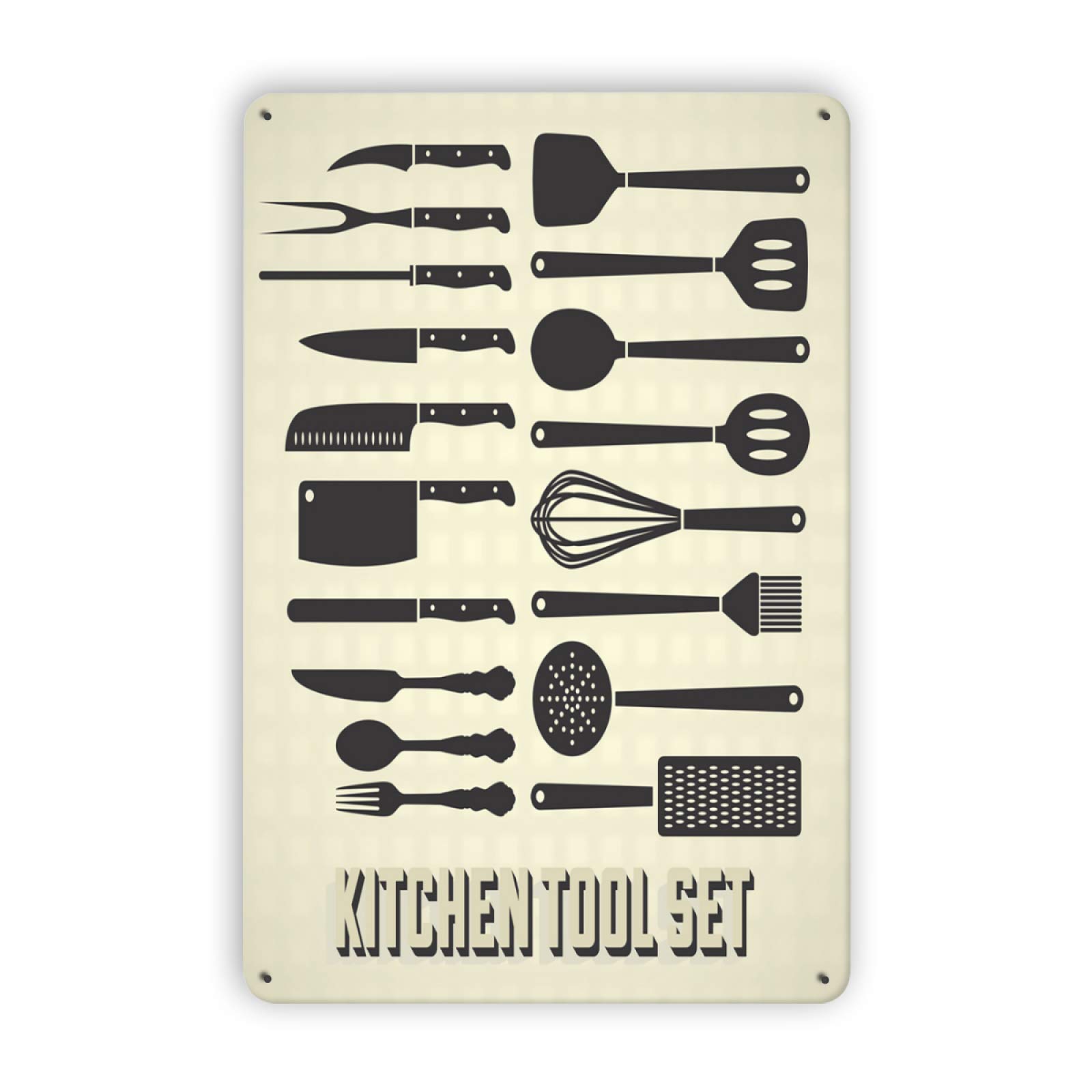 Vintage Metal Kitchen Signs - Funny Distressed Iron Wall Decor for Home & Cafe