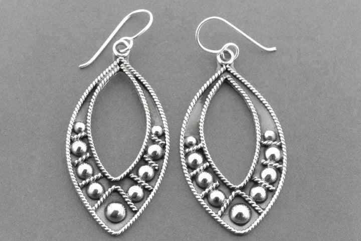 Handmade Sterling Silver Almond Tribal Earrings – Boho Chic Jewelry for Women – Perfect for Festivals, Parties & Everyday Wear