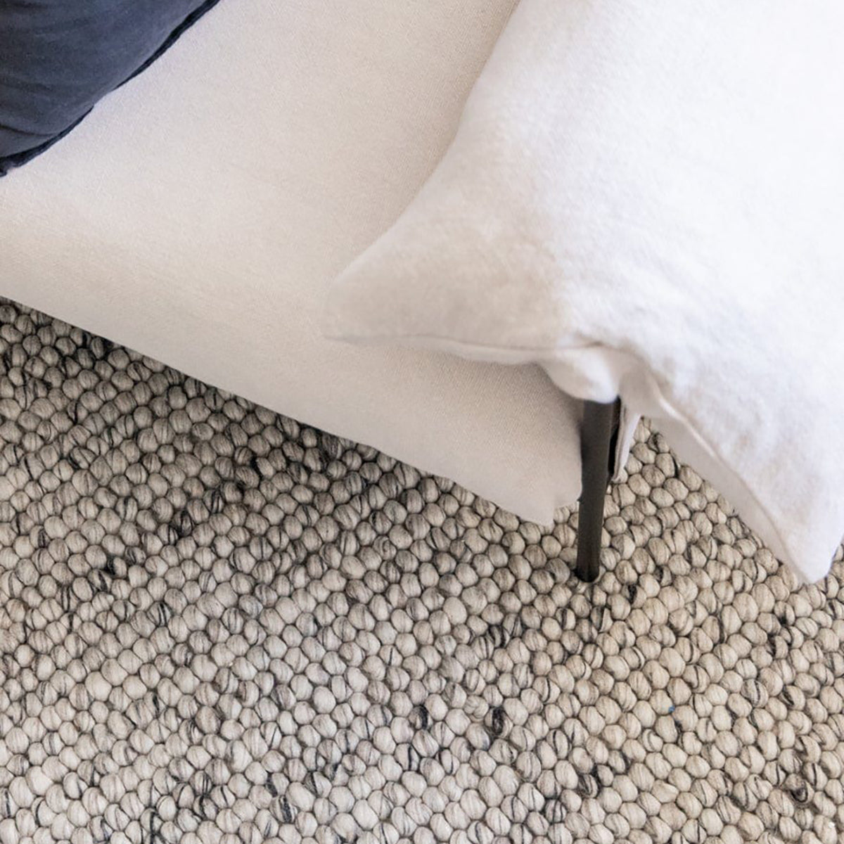 Azizah Handmade Looped Wool Rug - Soft & Durable for Living Room, Bedroom & Nursery Decor