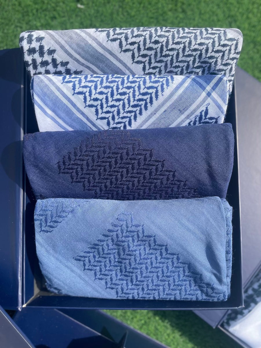 Ocean Voyage Collection: Premium Shemagh & Keffiyeh Scarf Set - Limited Edition Arabic Headwear for Men & Women - Perfect for Travel, Outdoor Adventures & Fashion Accessories