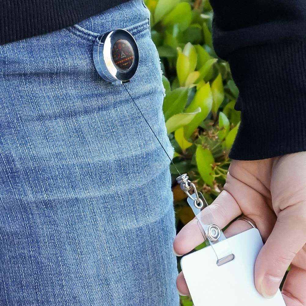 Harry Potter Sweater ID Badge Holder - Premium Metal Retractable Clip for Work & Cosplay