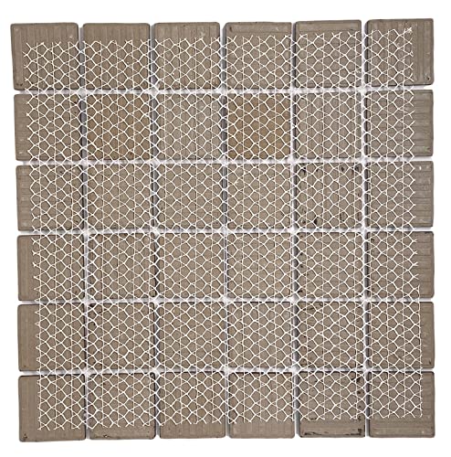 Premium Black Matte Porcelain Mosaic Tiles 2x2 Inch - 12x12 Inch Sheet (5 Pcs/Box) - Ideal for Bathroom, Kitchen Backsplash, Floor & Wall Tile Installation - Waterproof & Durable for Home Renovation Projects