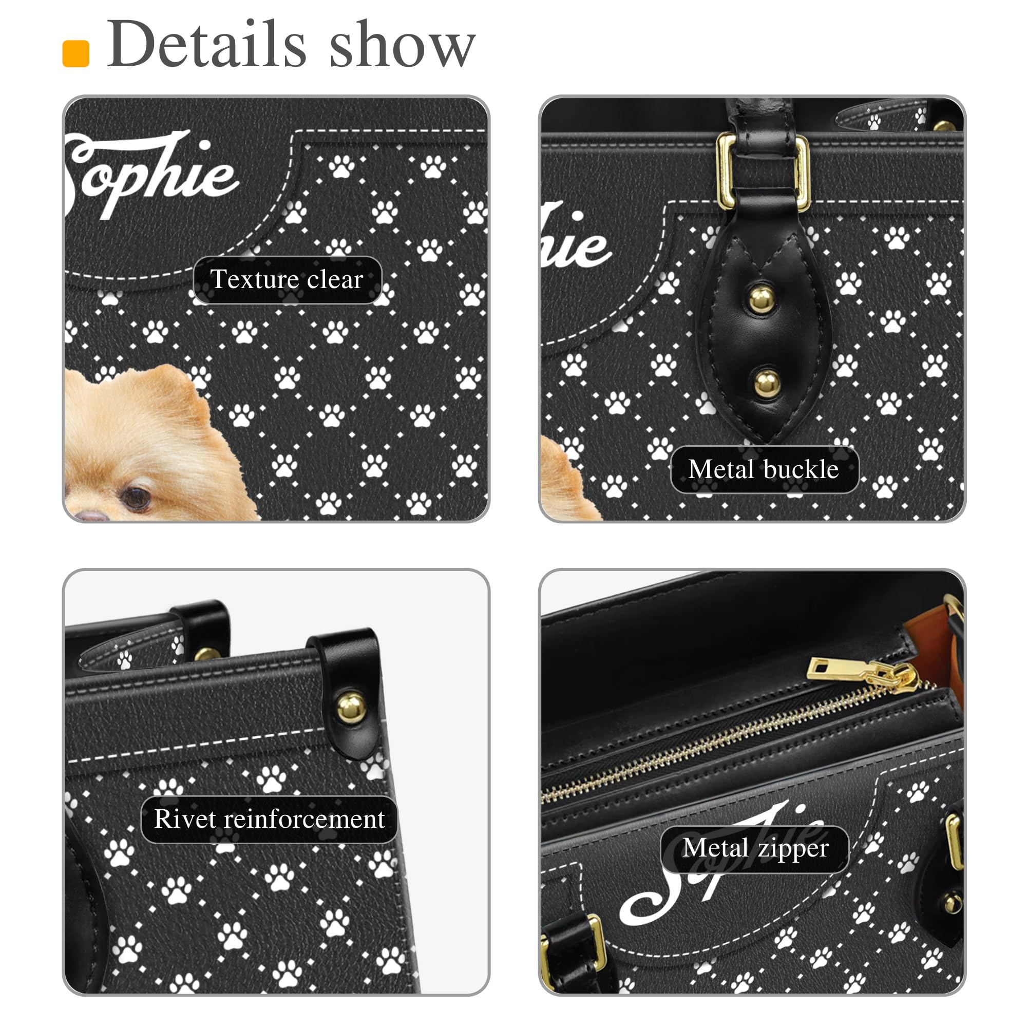 Custom Personalized Pomeranian Dog Handbags - Engraved Leather Shoulder Bags & Purses for Dog Moms - Unique Gift for Dog Lovers - Perfect for Daily Use, Travel & Special Occasions