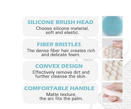 Deep Pore Cleansing Brush - Exfoliating Facial Scrubber with Bamboo Fiber for Blackhead Removal & Skin Massage | Double-Sided Soft Brush for Daily Skincare Routine & Spa Treatments