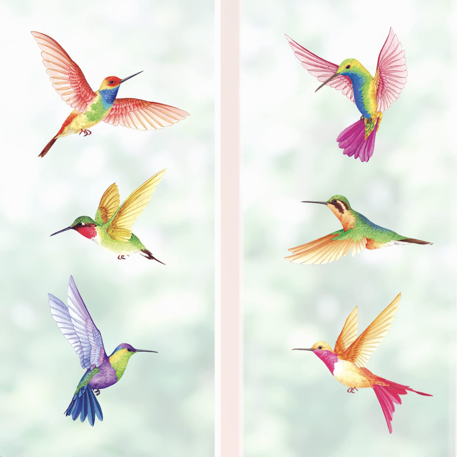 BASHOM DS2-4002 Hummingbird Wall Decals - Removable Peel & Stick Vinyl Wall Art for Nursery, Bedroom, Living Room Decor - Spring Flying Bird Mural Stickers for Kids Room & Home Decoration (Perfect for Birthday Parties, Baby Showers & Seasonal Home Decor)